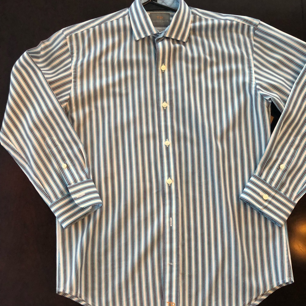 Thomas Dean Dress Shirt SZ 10/12